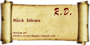 Röck Dénes névjegykártya